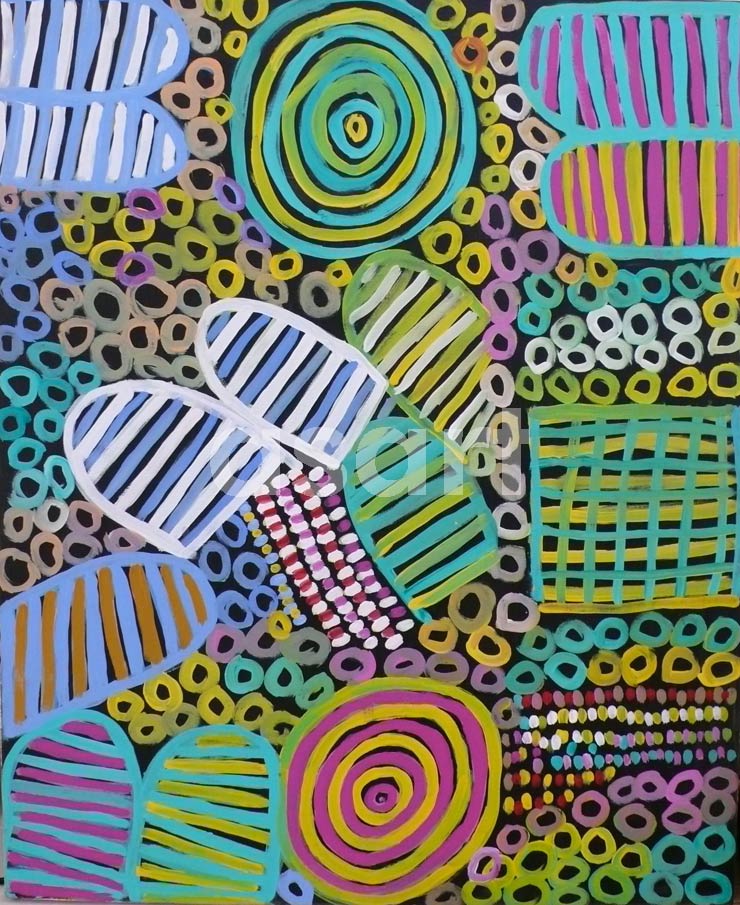 Awelye (09104MES), by Aboriginal artist Betty Mbitjana (Australia)