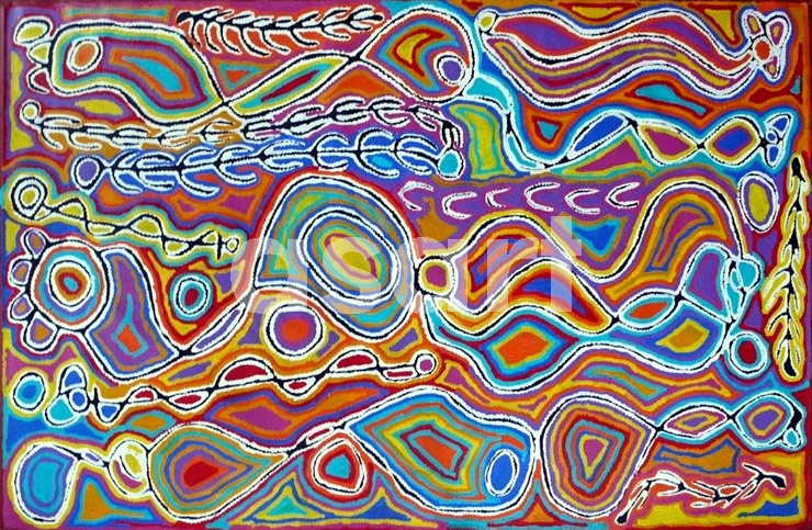 Mina Mina Dreaming, by Aboriginal artist Judy Watson Napangardi (Australia)