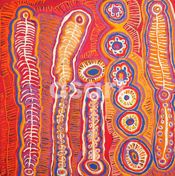 Malikijarra Jukurrpa, by Aboriginal artist Murdie Nampijinpa Morris (Australia)