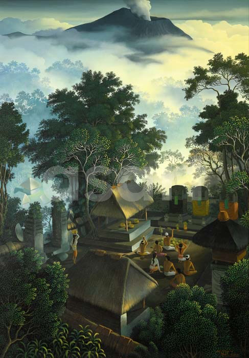 Peaceful Morning Agung, by Asian artist I Gusti Agung Ketut Wiranata (Indonesia)
